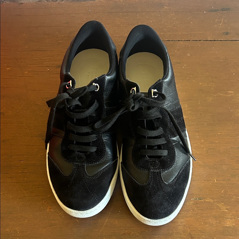 Salvatore Ferragamo Black Sneakers with Cream Soles